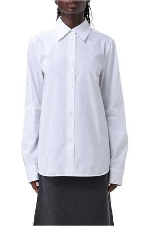 Jil Sander Bluser & Skjorter, Dame, Hvid, 2XS, Hvid Poplin Skjorte Afslappet Pasform
