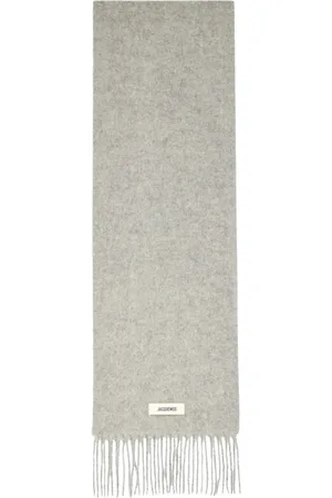 Jacquemus Tilbehør, unisex, Grå, ONE SIZE, Uld, Grå frynset tørklæde