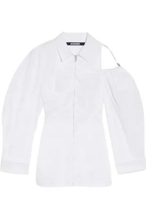 Jacquemus Kjole, Dame, Hvid, XS, Uld, Hvid Skjortekjole Galliga Stil