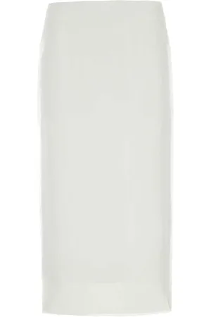 Sportmax Nederdel, Dame, Hvid, XS, Hvid Silke Nederdel