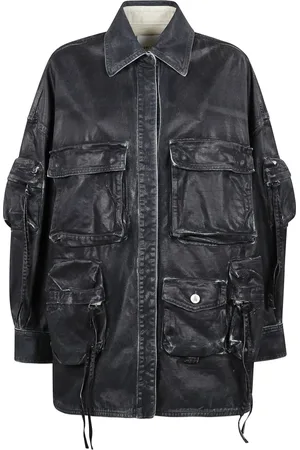 The Attico Jakke, Dame, Blå, 2XS, Denim, Denim jakke med skjult frontlukning