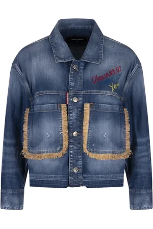 Dsquared2 Jakke, Dame, Blå, 2XS, Uld, Blå Sommer Jean Jakke til Kvinder