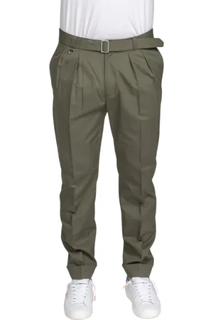Paolo Pecora Bukser, Herre, Grøn, S, Uld, Khaki Herrebukser Stilfuldt Model
