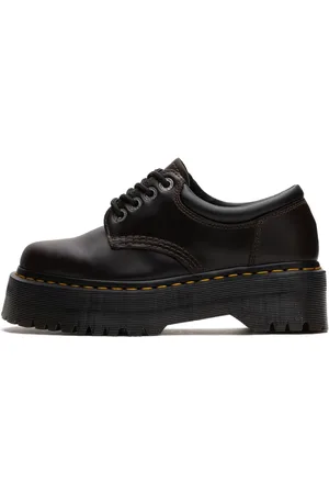 Dr. Martens Sko, Herre, Brun, 42 EU, Læder, Quad Brun Læder Platform Sko