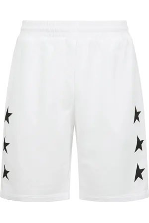 Golden Goose Shorts, Herre, Hvid, L, Bomuld, Bred Ben Shorts med Side Stjerner