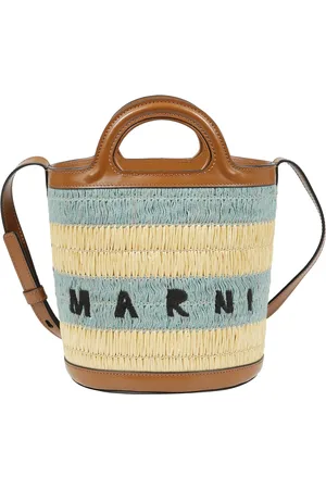 Marni Taske, Dame, Flerfarvet, ONE SIZE, Bomuld, Tropicalia Tote taske med snørelukning