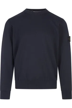 Stone Island Strik, Herre, Blå, XL, Bomuld, Marineblå Bomuldssweater