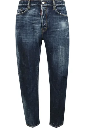Dsquared2 Jeans, Herre, Blå, 2XL, Denim, Stræk Denim Jeans med Skjult Knappelukning