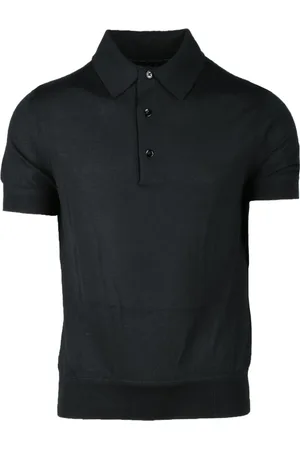 Tom Ford Top, Herre, Sort, 3XL, Cashmere, Luksus Cashmere Silke Polo Sweater