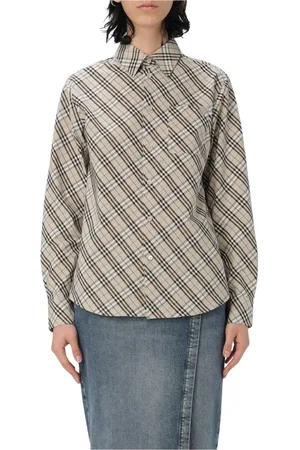 Burberry Bluser & Skjorter, Dame, Brun, XS, Bomuld, Brunternet Bomuldsskjorte