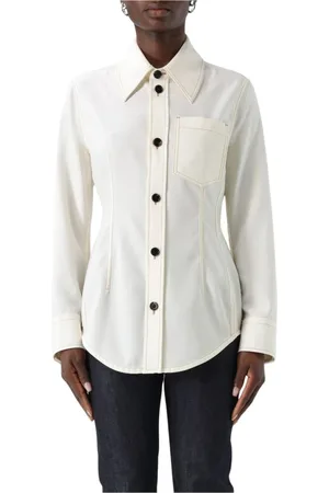 Bottega Veneta Bluser & Skjorter, Dame, Hvid, L, Hvid Skræddersyet Button-Down Skjorte