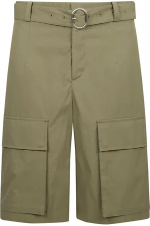 Jil Sander Shorts, Herre, Brun, S, Uld, Cargo Shorts med lommer og bælte