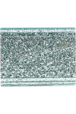 Jimmy Choo Taske, Dame, Grøn, ONE SIZE, Uld, Grøn Glitter Aften Clutch Taske