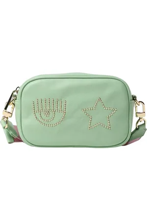 Chiara Ferragni Taske, Dame, Grøn, ONE SIZE, Uld, Stilfuld Grøn Crossbody Taske