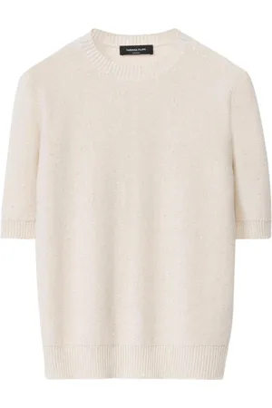 Fabiana Filippi Strik, Dame, Hvid, L, Elegant Strik Pullover Sweater