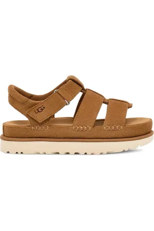 UGG Sko, Dame, Brun, 39 EU, Uld, Goldenstar Strap Ruskind Platform Sandal