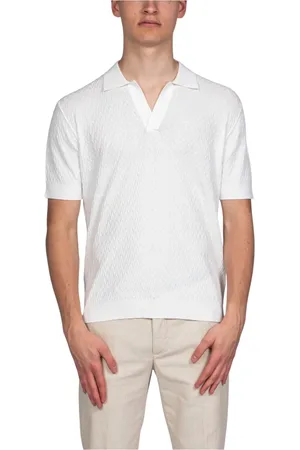 Paolo Pecora Top, Herre, Hvid, XL, Creme Herre Polo Skjorte