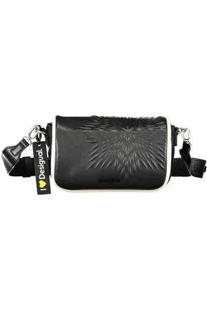 Desigual Taske, Dame, Sort, ONE SIZE, Uld, Sort polyethylen skuldertaske med justerbar rem og kontrastdetaljer