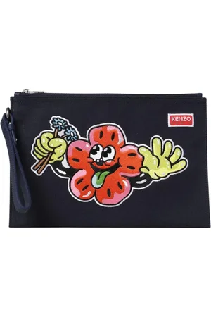 Kenzo Taske, Dame, Blå, ONE SIZE, Uld, Blomst Lærred Clutch Taske