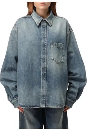 Balenciaga Bluser & Skjorter, Dame, Blå, 2XS, Denim, Klassisk Denim Skjorte