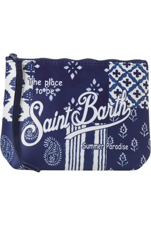 MC2 SAINT BARTH Taske, Dame, Blå, ONE SIZE, Uld, Blå Patchwork Clutch Taske