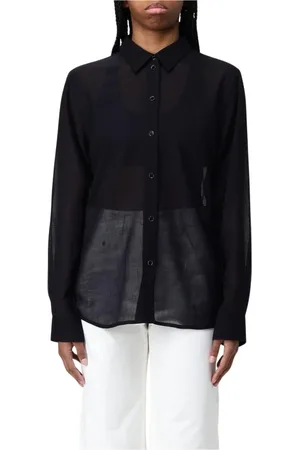 Helmut Lang Bluser & Skjorter, Dame, Sort, S, Uld, Sort Silkebluse Stilfuldt Design