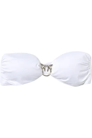 Pinko Badetøj, Dame, Hvid, L, Metal Detaljeret Stropløs Badedragt Top