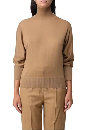 Max Mara Strik, Dame, , L, Cashmere, Luksus Mock Neck Cashmere Sweater