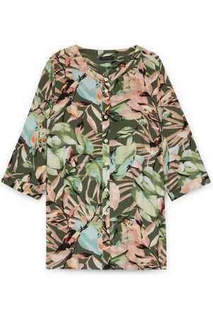 Fiorella rubino Bluser & Skjorter, Dame, Grøn, 6XL, Skjorte med jungleprint