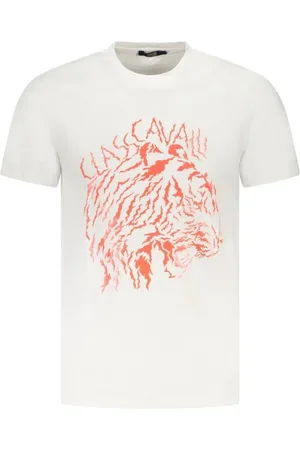 Roberto Cavalli Top, Herre, Hvid, XL, Bomuld, Hvid Bomuld Crew Neck T-Shirt