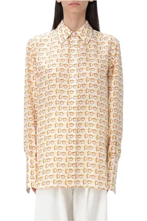 Burberry Bluser & Skjorter, Dame, Gul, 2XS, Uld, Guld Silkeskjorte Klassisk Stil
