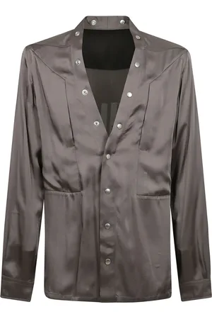 Rick Owens Jakke, Herre, Brun, M, Uld, Silke Fogpocket Skjorte Hollywood Stil