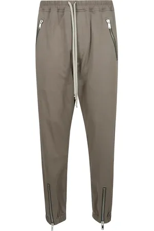 Rick Owens Bukser, Herre, Grå, XL, Bomuld, Urban Track Pants med lynlåslommer