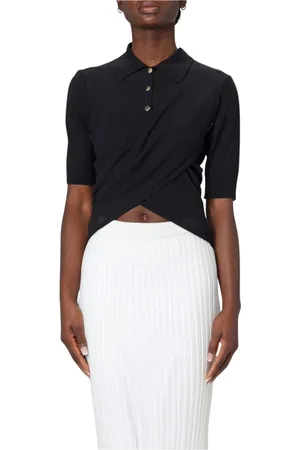 Sportmax Top, Dame, Sort, S, Uld, Sort Ribstrikket Sweater