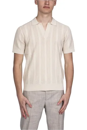 Paolo Pecora Top, Herre, Hvid, XL, Creme Hvid Herre Polo Skjorte