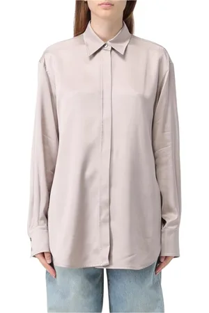 Golden Goose Bluser & Skjorter, Dame, Lyserød, ONE SIZE, Satin, Elegant Satin Skjorte, Farve