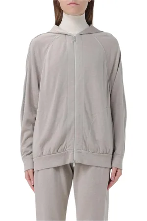 Brunello Cucinelli Sweathshirts & Hoodies, Dame, Grå, L, Levende Multifarvet Striktrøje