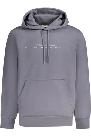 Calvin Klein Sweathshirts & Hoodies, Herre, Blå, S, Bomuld, Blå Bomulds Hættetrøje