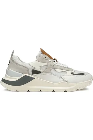 D.A.T.E. Sko, Herre, Flerfarvet, 41 EU, Læder, Hvid Læder Mesh Mønster Sneaker
