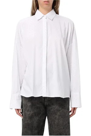 FEDERICA TOSI Bluser & Skjorter, Dame, Hvid, M, Bomuld, Hvid Dotted Poplin Afslappet Fit Skjorte