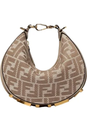 Fendi Taske, Dame, , ONE SIZE, Uld, Orange Crescent Shape Skuldertaske
