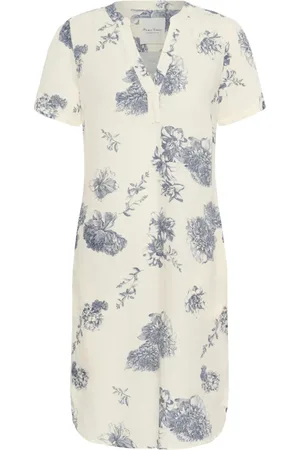 Part Two Kjole, Dame, Blå, 2XL, Uld, Smuk Blomsterprint Kjole