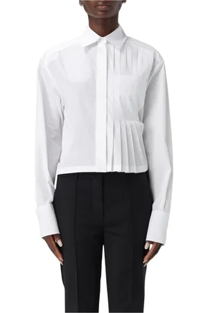 Sportmax Bluser & Skjorter, Dame, Hvid, S, Bomuld, Hvid Bomuld Poplin Skjorte