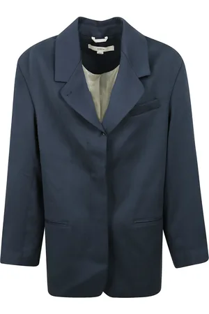 REMAIN Birger Christensen Jakke, Dame, Blå, S, Uld, Oversize Blazer med dobbeltradet lukning
