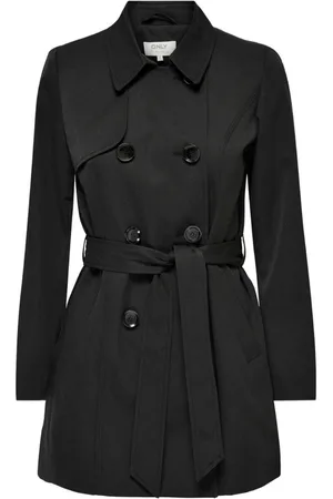 ONLY Jakke, Dame, Sort, S, Uld, Sort Button-Up Jakke med Lommer