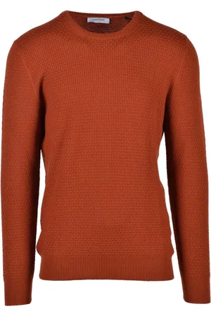 Gran Sasso Strik, Herre, Brun, 4XL, Bomuld, Linned Bomuld Strik Trøje