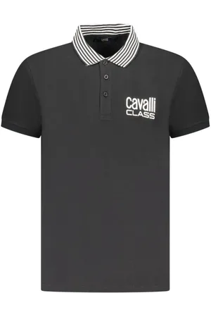 Roberto Cavalli Top, Herre, Sort, L, Bomuld, Sort bomuldspolo