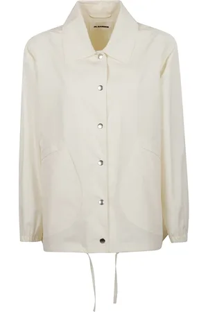 Jil Sander Jakke, Dame, , XS, Bomuld, Bomuld enkeltknap jakke med retro logo print