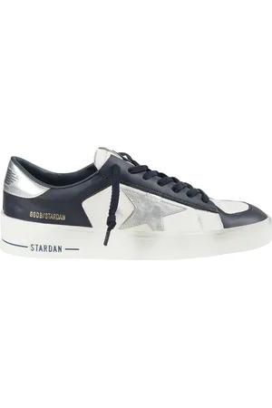 Golden Goose Sko, Herre, Sort, 40 EU, Læder, Læder Stardan Sneakers med Sølv Hæl