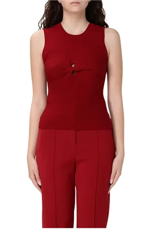 Patrizia Pepe Top, Dame, Rød, XS, Uld, Stilfuld Top med Maglia Detaljer